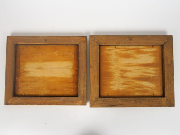 Cécile Patrice BONNET  "Paysages cotiers" Deux huiles sur panneau.  No