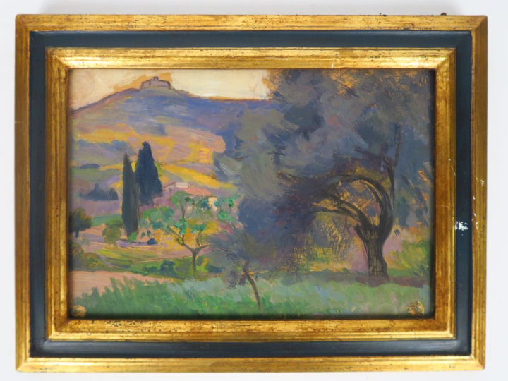 Cécile Patrice BONNET  "Paysages" Quatre huiles sur panneau.  Non sign