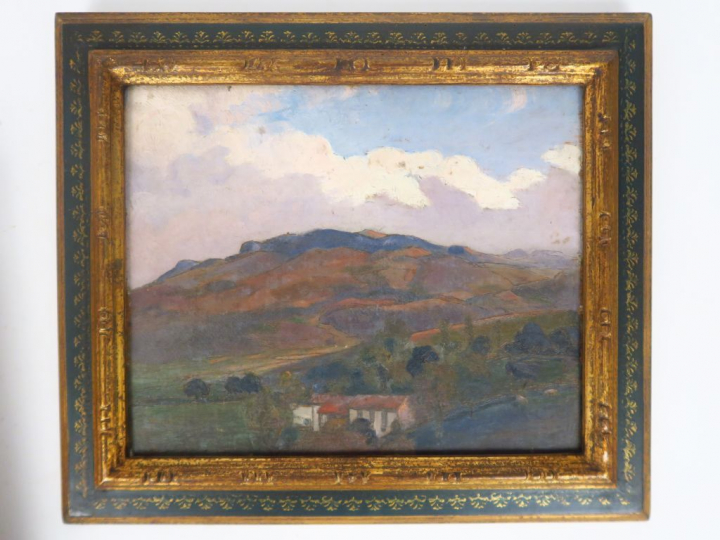 Cécile Patrice BONNET  "Paysages montagneux" et "Vue de hameau" Deux h