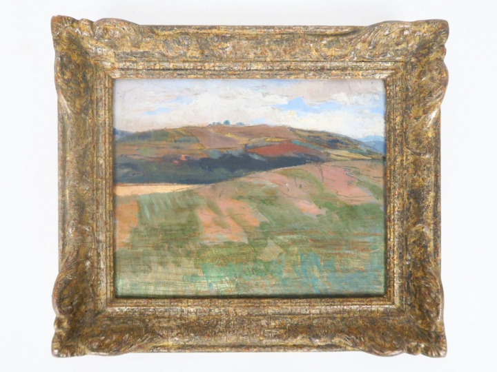 Cécile Patrice BONNET  "Paysages" Trois huiles sur panneau. Non signée