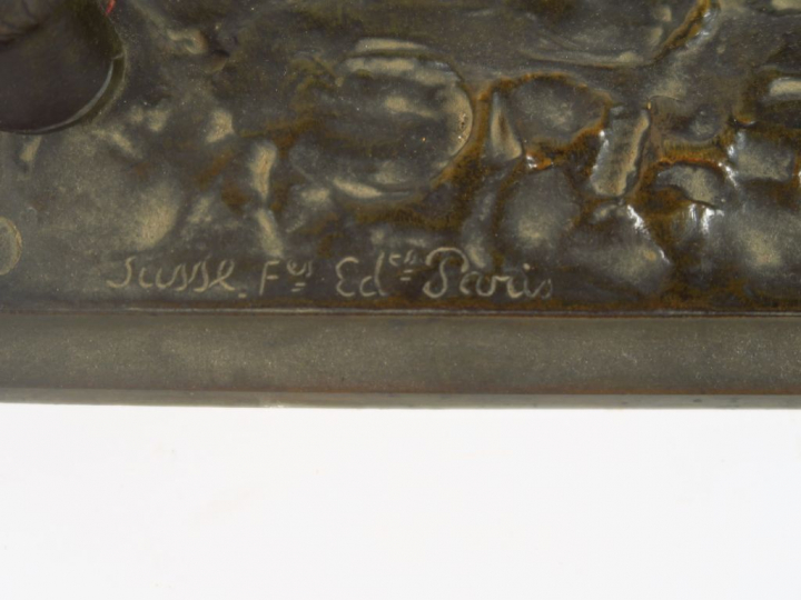 	P. TOURGUENEEF. " Le hussard" Sculpture en bronze à patine brune.  Si