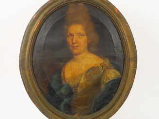 Vente aux enchères Ecole française XVIIIème "Portraits de monsieur et madame". Paire d'hu