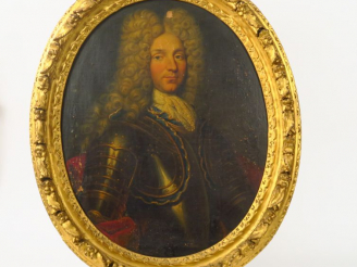 Vente aux enchères Ecole française XVIIIème "Portrait d’homme en armure". Huile sur toile