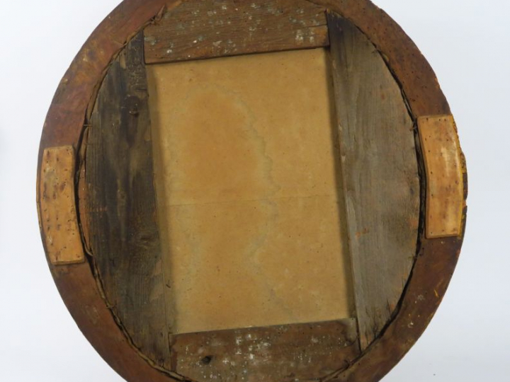 Ecole française XVIIIème "Portrait de femme au corset". Huile sur toil