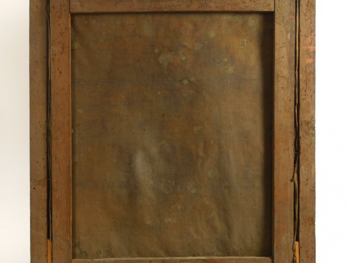 Ecole française XVIIIème "Portrait d’homme en habit rouge’. Huile sur 