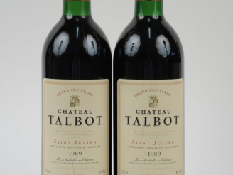 Vente aux enchères 2 BOUTEILLES CHÂTEAU TALBOT GCC ST JULIEN - 1989 - BG
