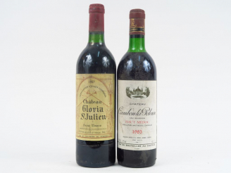 Vente aux enchères 2 BOUTEILLES : 1 CHÂTEAU GLORIA ST JULIEN 1987 BG - 1 CHÂTEAU CAMBON L