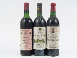 Vente aux enchères 3 BOUTEILLES MARGAUX : 1 CHÂTEAU PRIEURE LICHINE 1988 BG - 1 CHÂTEAU L