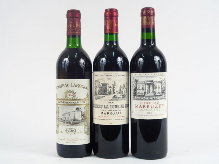 3 BOUTEILLES : 1 CHÂTEAU LA TOUR DE MONS CB MARGAUX 1996 - 1 CHÂTEAU L