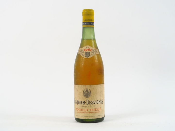 1 BOUTEILLE POUILLY FUISSE PASQUIER DESVIGNES - 1961 - 2,5 CM