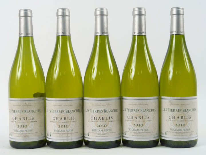 5 BOUTEILLES CHABLIS 'LES PIERRES BLANCHES' W. FEVRE - 2010
