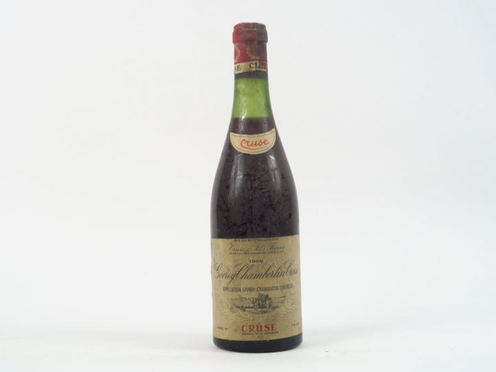 1 BOUTEILLE GEVREY CHAMBERTIN CRUSE - 1959 - 3,5 CM/BS