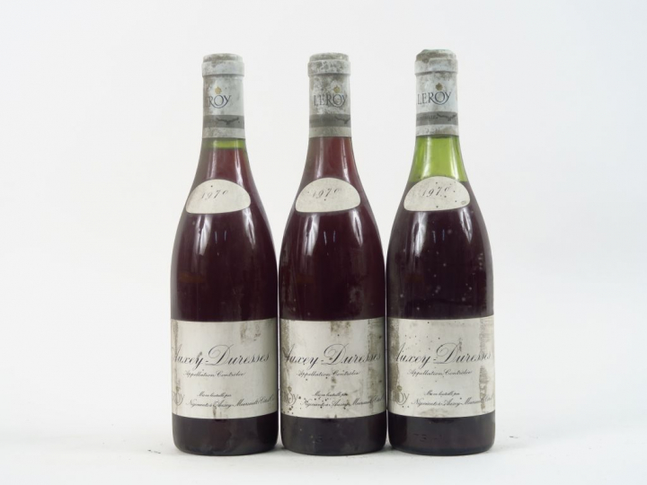 3 BOUTEILLES AUXEY DURESSES LEROY - 1970 - 1 à 3 CM