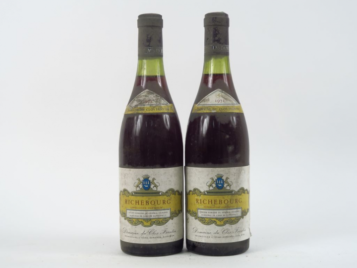 2 BOUTEILLES RICHEBOURG DOMAINE DU CLOS FRANTIN BICHOT - 1972 - BLS