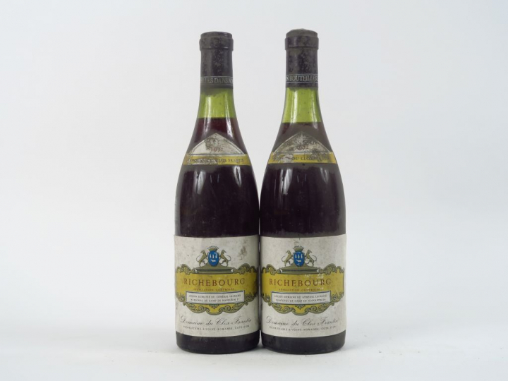 2 BOUTEILLES RICHEBOURG DOMAINE DU CLOS FRANTIN BICHOT - 1972 - BLS
