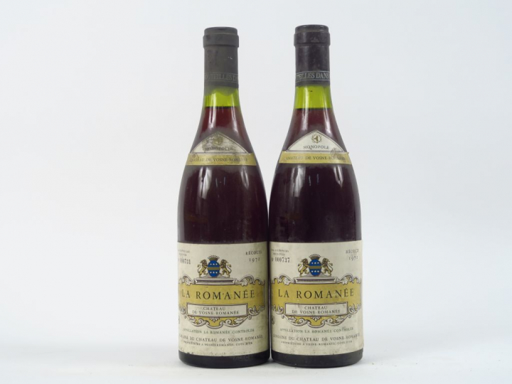 2 BOUTEILLES LA ROMANEE CHÂTEAU VOSNE ROMANEE - 1972 - 2,5 CM
