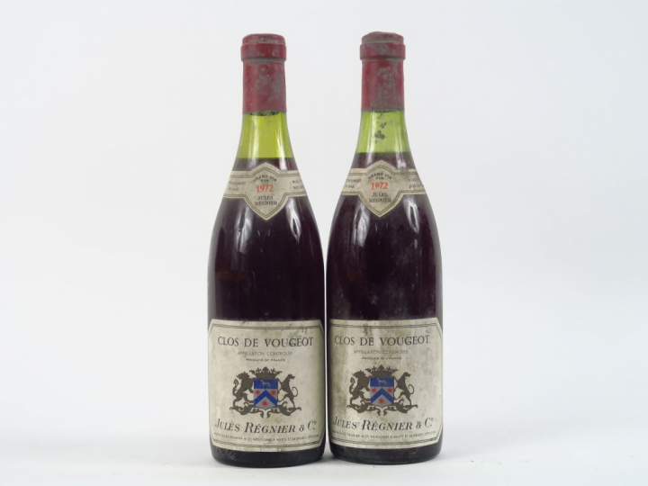 2 BOUTEILLES CLOS DE VOUGEOT GC J. REGNIER - 1972 - 3 CM/BLS