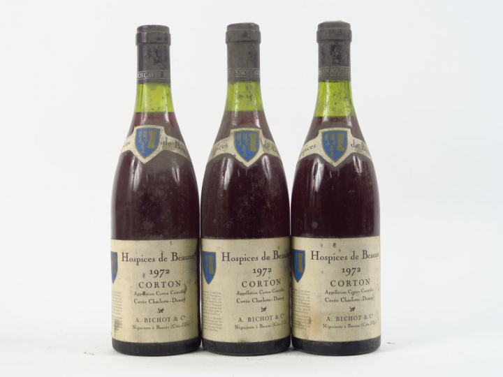 3 BOUTEILLES CORTON GC 'CUVEE CHARLOTTE DUMAY' A. BICHOT HOSPICES DE B