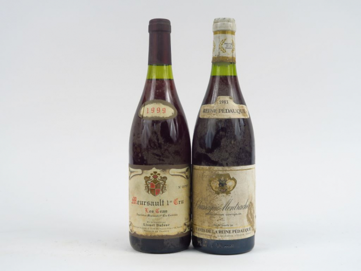 2 BOUTEILLES BOURGOGNE : 1 MEURSAULT 1er CRU 'LES CRAS' L. DUFOUR 1999