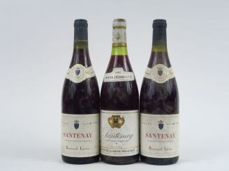 Vente aux enchères 3 BOUTEILLES SANTENAY : 2 BERNARD LOUIS 1990/1991 - 1 REINE PEDAUQUE 1