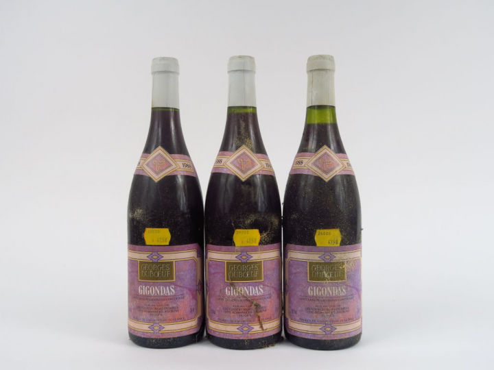 3 BOUTEILLES GIGONDAS G. DUBOEUF - 1988