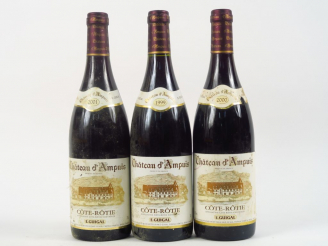 Vente aux enchères 3 BOUTEILLES CHÂTEAU D'AMPUIS GUIGAL - 1 de 1999/1 de 2000/1 de 2001