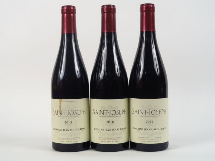 3 BOUTEILLES ST JOSEPH DOMAINE J.L. CHAVE - 1 de 2010/1 de 2011/1 de 2