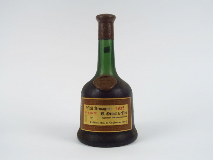 1 BOUTEILLE VIEIL ARMAGNAC GELAS   FILS 42° - 1935