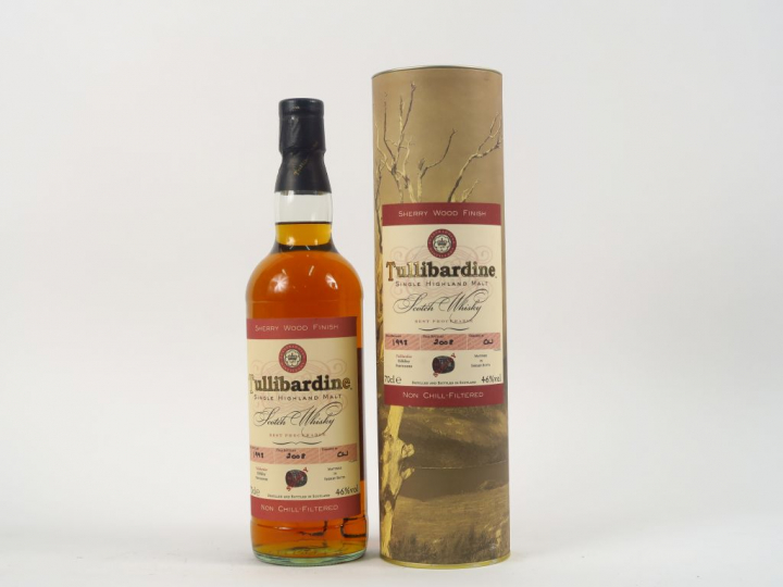 1 BOUTEILLE WHISKY TULLIBARDINE 46° - 1998 - MISE 2008/COFFRET