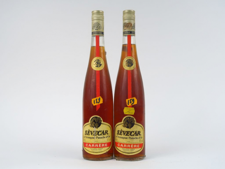 2 BOUTEILLES SEVECAR A L'ARMAGNAC 'PANACHE D'OR' 32°
