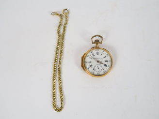 Vente aux enchères LIP.  Montre chronomètre en or.  Poids tel. 76,6 gr  On y joint une gi