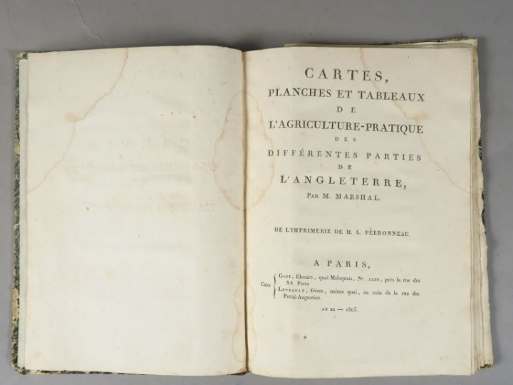 MARSHAL. Cartes, planches et tableaux de l'Agriculture pratique des di