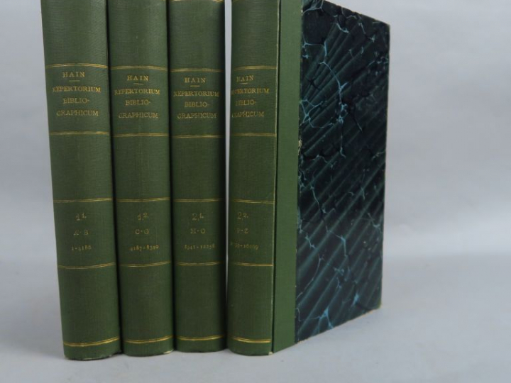 HAIN (Ludovici). Repertorium bibliographicum, in quo libri omnes ab ar