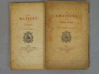 Vente aux enchères JACOB (P. L., bibliophile). Les Amateurs de vieux livres. Paris, Rouve