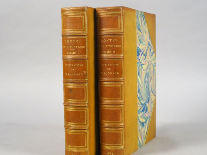 LA FONTAINE. Contes, avec illustrations de FRAGONARD. Réimpression de 