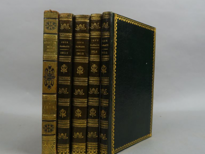 RECUEIL DE L'ACADEMIE DES JEUX FLORAUX. Années 1828 et 1852 à 1855. En