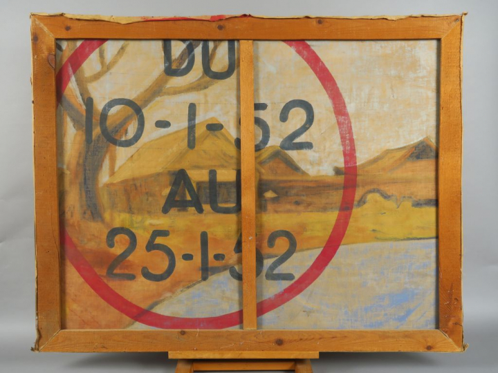 LIEN "Village de pêcheur animé de personnages" Huile sur toile.  Signé