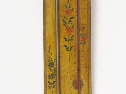 Baromètre fin XVIIIème - début XIX en bois polychrome, à décor de fleu