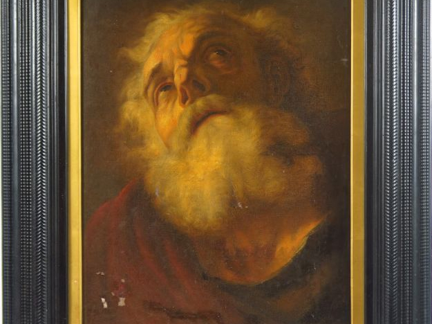 Ecole française XVIIIème. "Portrait d'homme barbu". Huile sur toile. D