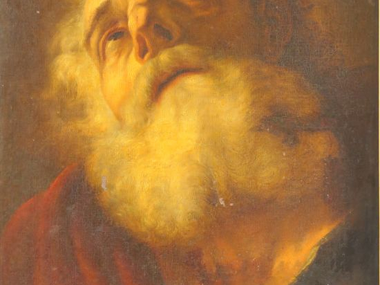 Ecole française XVIIIème. "Portrait d'homme barbu". Huile sur toile. D