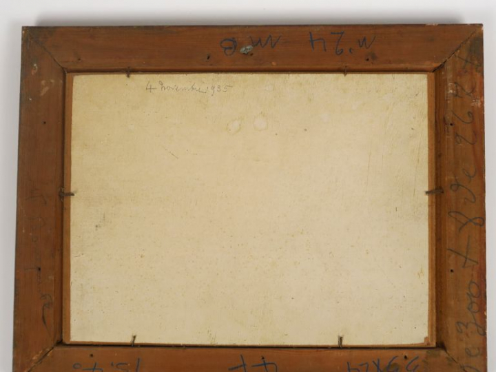 MATTEO BRONDY. "Le moulin". Huile sur panneau, signée en bas à gauche.