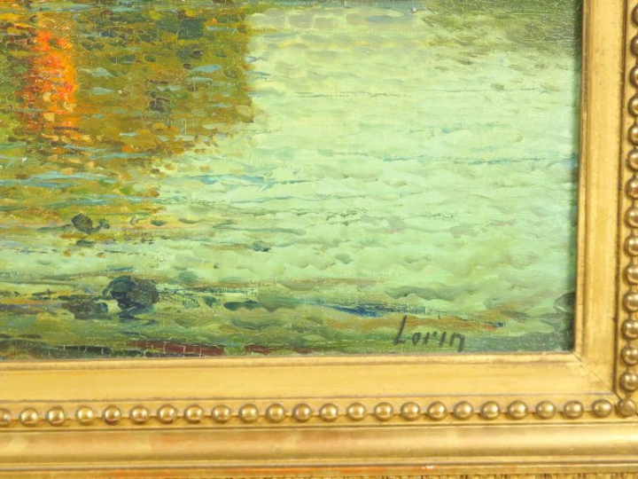 LORIN. "Paysage des Martigues". Huile sur toile, signée en bas à droit