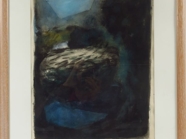 I. SIMA. "Composition abstraite". Aquarelle signée en bas à droite et 