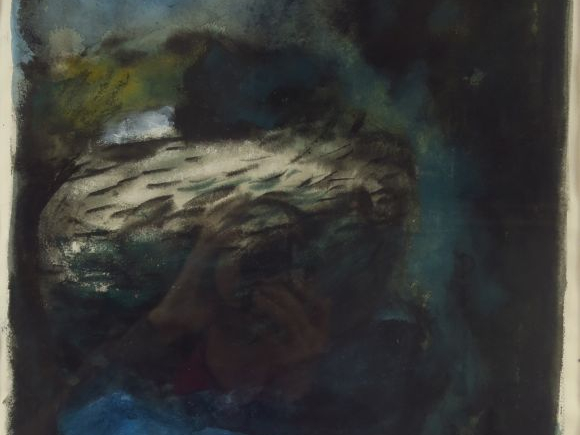 I. SIMA. "Composition abstraite". Aquarelle signée en bas à droite et 