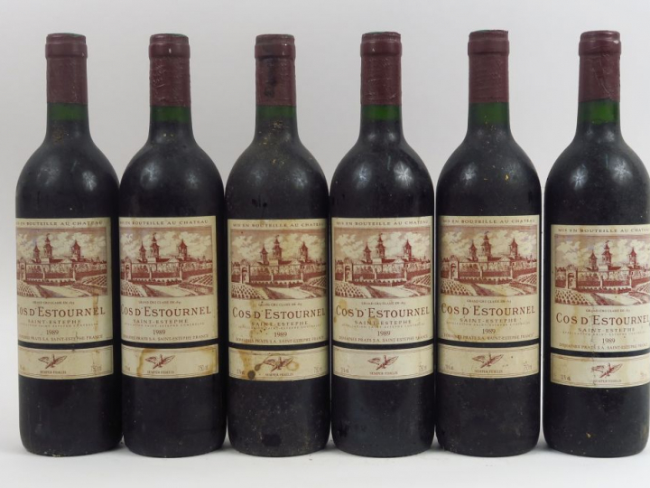 6 BOUTEILLES CHÂTEAU COS D'ESTOURNEL GCC ST ESTEPHE - 1989 - BG ++ 