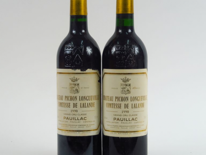 2 BOUTEILLES CHÂTEAU PICHON LONGUEVILLE COMTESSE DE LALANDE - 1990 - 1