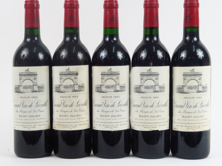 5 BOUTEILLES CHÂTEAU LEOVILLE LAS CASES GCC ST JULIEN - 1993 - CBO