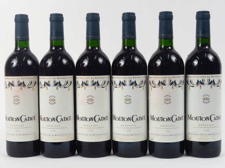 6 BOUTEILLES MOUTON CADET BORDEAUX - 1995 - CBO