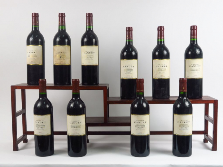 10 BOUTEILLES CHÂTEAU CANUET MARGAUX - 1995 - CBO - 1 ELA