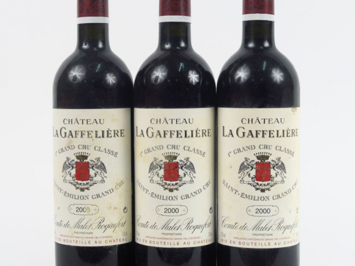 3 BOUTEILLES CHÂTEAU LA GAFFELIERE 1er GCC ST EMILION - 2000